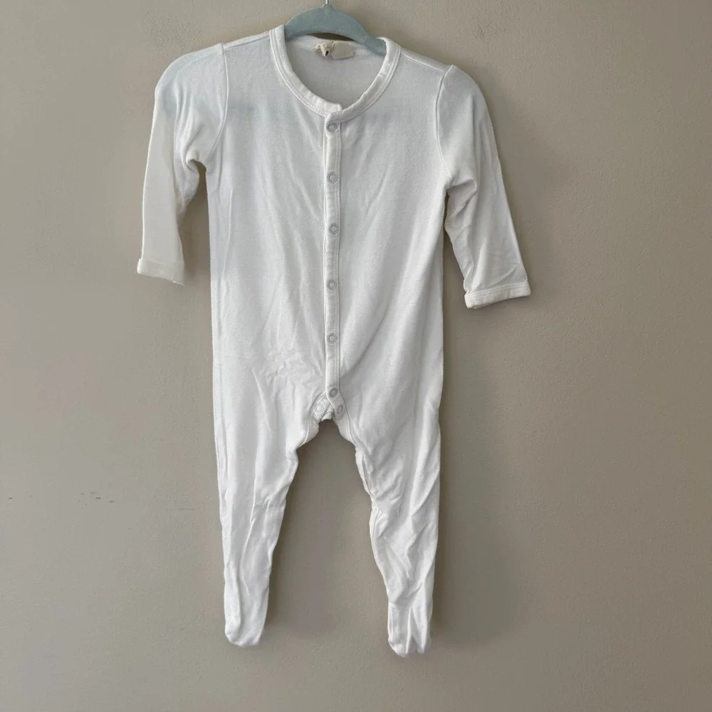 Kyte Baby Snap Footie Cloud White Bamboo Rayon Sleeper 3-6 Months